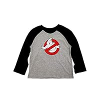 Mad Engine Ghostbusters Infant & Toddler Boys Gray Faded Logo Long Sleeve Raglan Shirt 18m