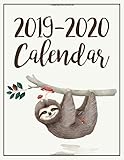 2019-2020 Calendar: Two Years | January 2019 to December 2020 Daily Weekly Monthly Calendar Planner With To Do List | Happy Sloth Cover