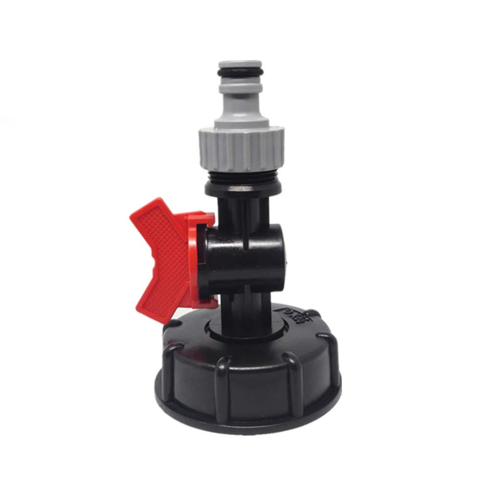Hose Water IBC Adapter, 1pc Water Tank Garden Connector IBC S60X6 Tank Outlet Fitting with Tap Valve for Agricultural, Garden, Balcony Irrigation