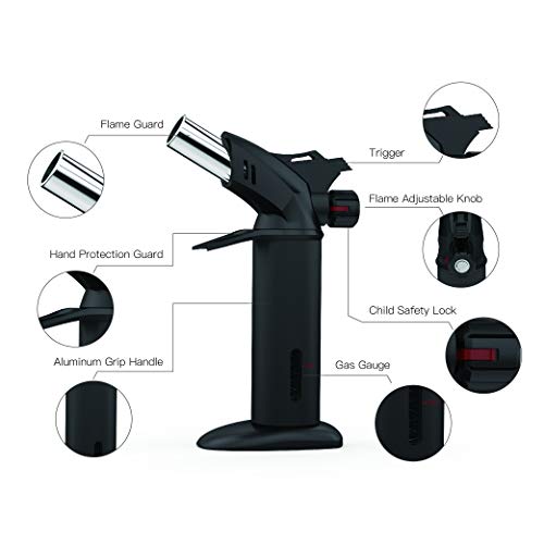 LNLEE Torch Culinary Cooking Torch for Creme Brulee Steak Baking, Refillable Professional Chef