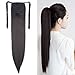 Haironline One Piece Tie Up Ponytail Clip in Hair Extensions Hairpiece Binding Pony Tail Extension for Girl Lady Woman Dark Drown