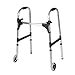 Drive Medical Deluxe Push Palm Release Ultra Lightweight Folding Walker with wheels, 5.99-Pound