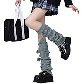 HYTENSUN Cable Knit Leg Warmers for Girls Women Over-the-Knee Warmers with Pom-Poms Cozy Winter Boot Socks Kawaii