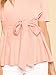 Floerns Women's Tie Waist Knot Summer Keyhole Short Sleeve Top Blouse Pink M