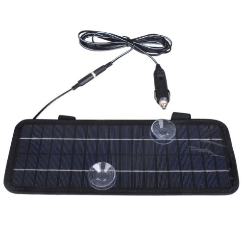 Keedox 8.5-Watt Solar Battery Maintainer 12V Solar Panel Trickle Charger with Cigarette Lighter Charger for Automobile Car Marine Boat Motorcycle
