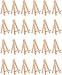 MEEDEN Mini Canvas with Easels, 24 Pack Small Stretched Canvas with Beech Wood Easels, 4 x 4 Inch Mini Canvas and 5 Inch Wood Easel Painting Kit for Acrylic Oil Small Art Projects Craft