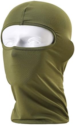 Ski Mask Balaclava - Windproof &amp; Dust Protection Motorcycle Cycling Lycra Fabrics Breathable Face Mask green