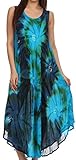 Sakkas 00831 Starlight Caftan Tank Dress / Cover Up - Turquoise / Blue - One Size