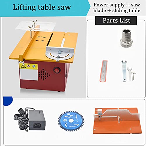 Tragbare Tischkreissäge , Mini-Tischsägeblätter, Tischsägen für die Holzbearbeitung mit Schiebetisch, Hubschneiden von… – Bild 3