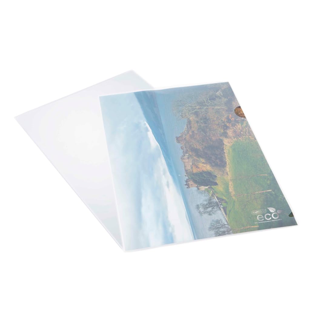 Rapesco 1105 ECO Cut Flush Folders, A4, Transparent, Pack of 25