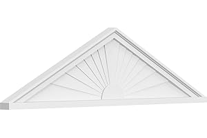 Ekena Millwork PEDPS046X125PKC01 Peaked Cap Sunburst PVC Pediment, White