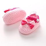 Voberry® Newborn Baby Infant Girls Bow Tie Crochet Knit Socks Crib Shoes Prewalker 3-12 Months
