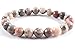 Amandastone Handmade Gem Semi Precious Gemstone 8mm Round Beads Stretch Bracelet 7