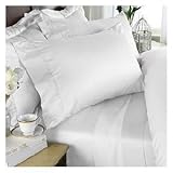 600 Thread Count Egyptian Cotton 600TC Sheet Set, Queen, White Solid