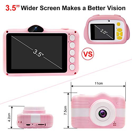 Joytrip Kids Digital Camera 3.5 Inch Screen Mini Rechargeable Toy Camera Gifts for Kid Boys & Girls Ages 4-12 Child Selfie Camera Camcorder(Pink) ... - Thumbnail 3