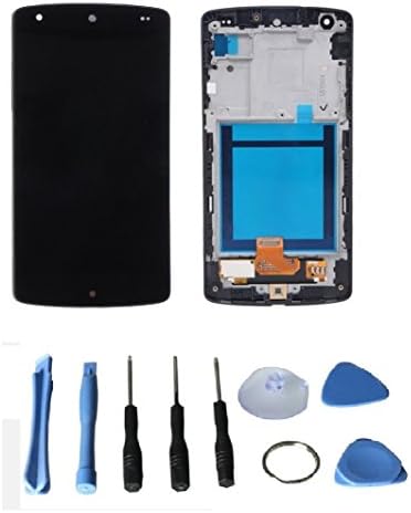 eInc™ Touch Screen Digitizer LCD Display with Bezel Frame Assembly and Tools for Google LG Nexus 5 D820 D821 (Black)