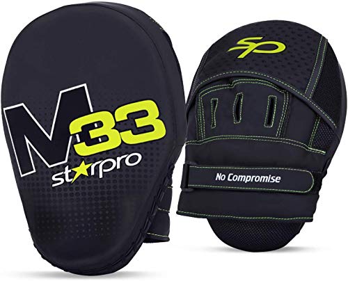 Starpro-manoplaos-de-Boxeo-Almohadillas-de-Enfoque-Curvado-Almohadillas-de-Entrenamiento-Guantes-de-Gancho-y-jab-Kick-Boxing-Artes-Marciales-de-Boxeo-Muay-Thai-Paos-de-Boxeo-Piel-sinttica-Resistente