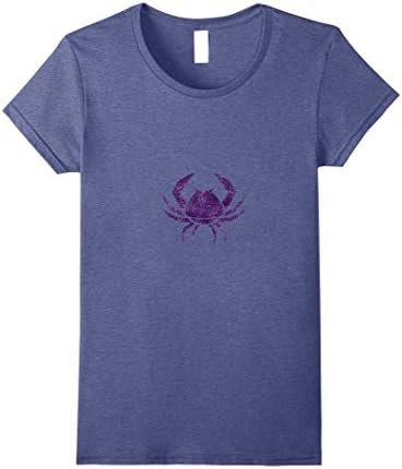 Womens Glitter Cancer Horoscope TShirt Purple Crab Zodiac Astrology XL Heather Blue