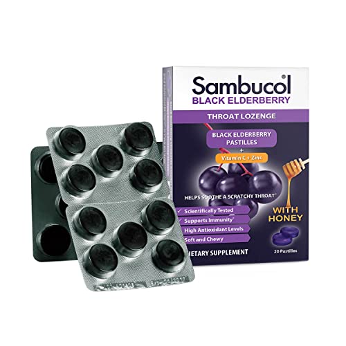 Sambucol Black Elderberry Throat Lozenge With Honey, Vitamin C & Zinc