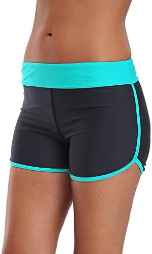 Initia Women's Active Swim Short Yoga Tankini Bottom Boyleg Board Short Navy L