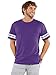 LAT Mens Fine Jersey Crew Neck Short Sleeve Football Tee (6937) Vintage Purple/Blended White, XL