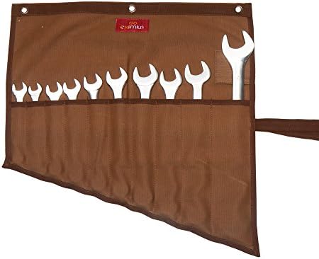 Eximius Ex 0102 Wrench/Tool Roll 10 Pockets of 100% Dyed Cinnamon Brown 15 Oz Cotton Canvas