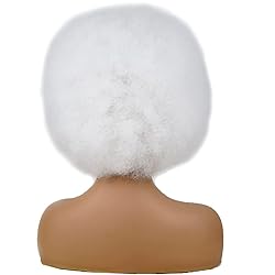 andromeda Afro Wigs for Black Women 70s White Afro