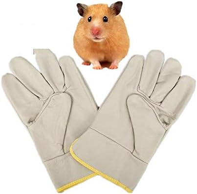 Ywlanlantrading Pet Bite-proof Gloves Anti-bite Safety Gloves For Small Pet Squirrel Hedgehog Hamster Anti-Bite Lab Use Cowhide Safety Gloves Pets Biting Protective Gloves
