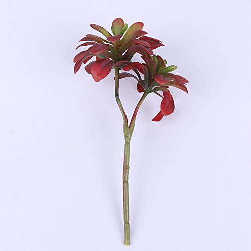 2Pcs- Artificial Flora Fake Rattan Artificial Succulents Plants,Red