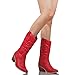 West Blvd Miami Cowboy Western Boots Boots, Red Pu, 7 (B) M US