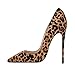 FSJ Women Sexy Leopard Printed Dress Shoes Pointy Toe High Heels Stilettos Pumps Size 12 Leopard-Suede