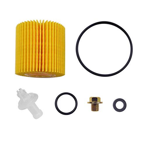 Genuine Oil Filter And Oil Drain Plug(With Gasket) For Toyota Camry Lexus, OEM Vehicle Pars For Cars With 04152-YZZA1 Oil Filter, Must Have For Oil Change