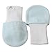 Crummy Bunny Newborn Baby Mittens - Blue, Grey and White, No Scratch Mittens, 3 Pairs