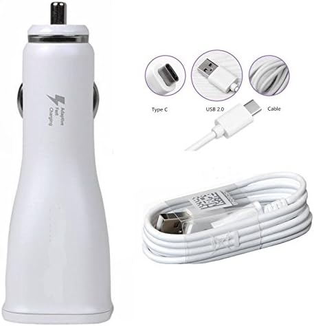 ISHOPRO Adaptive Rapid Fast CAR Charger + Type-c 1.2m 4FT EXTRA LONG USB Cable c type for Samsung galaxy S8 S8 plus