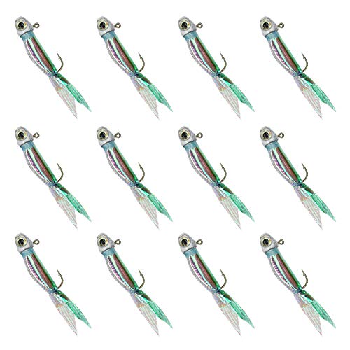 Silverside Minnow Crappie Jig 12pcs Green Color