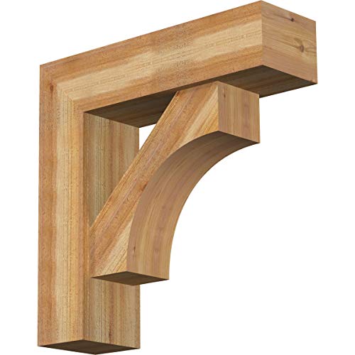 Ekena Millwork BKT0806X28X28WTL05RWR Westlake Block Bracket w/Offset Brace, Wes…