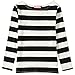 SSLR-Big-Girls-Long-Sleeve-Shirts-Striped Tee Shirts Crewneck Cotton Lightweight Causal (Small(7-8), Black White)