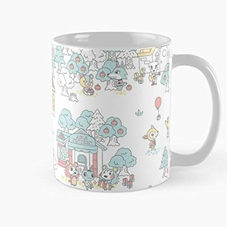 Amazon Com Animal Crossing Pattern Mug Best 11 Ounce Ceramic Coffee Mug Coffee Cups Mugs
