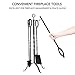 ComfyHome Heavy Duty 5 Pieces Kit for Home, Wrought Iron Fireset with Poker, Tongs, Shovel Brush Center Stand-Easy to Assemble, Black