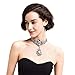 Holylove Women Statement White Necklace Chain Novelty Jewelry Crystal Choker for Party Bachelo Gift Box-HLN00012 White