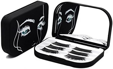 Acrylic Cute Bow False Eyelash Storage Box Makeup Cosmetic Mirror Case Organizer