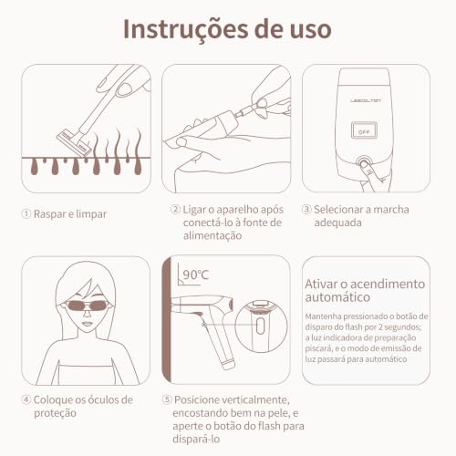 Depilador e Rejuvenescedor a Laser Permanente Luz Pulsada Lescolton T-009i