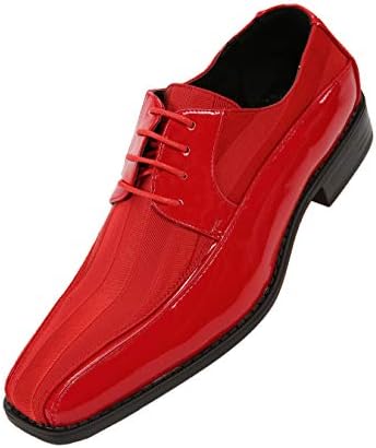 Viotti179 - Mens Oxford Shoes - Mens Casual Dress Shoes, Wedding Shoes Striped Satin, Patent Tuxedo - Dress Shoes for Men