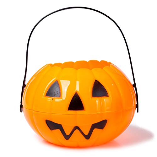 Large Halloween Pumpkin 7 Inch Jack O Lantern Trick or Treat Bucket Orange Kids Candy Bin Party Supplies Decoration Costume Accessories - Thumbnail 6