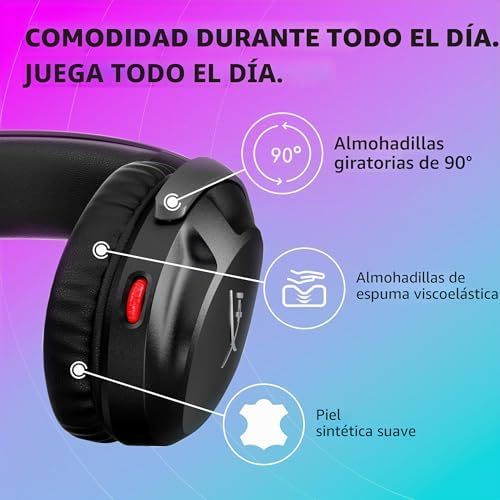 Cloud Stinger 2, Cascos gaming para PC, Drivers de 50 mm y Audio Envolvente, Giro 90º, 3.5 mm, Micrófono con cancelación de ruido - Negro