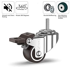 GBL 1" inch Small Caster Wheels with 2 Brakes