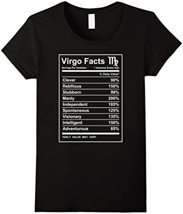 Women's Virgo Facts - Funny Virgo zodiac T-shirt Cool short sleeve Large Black