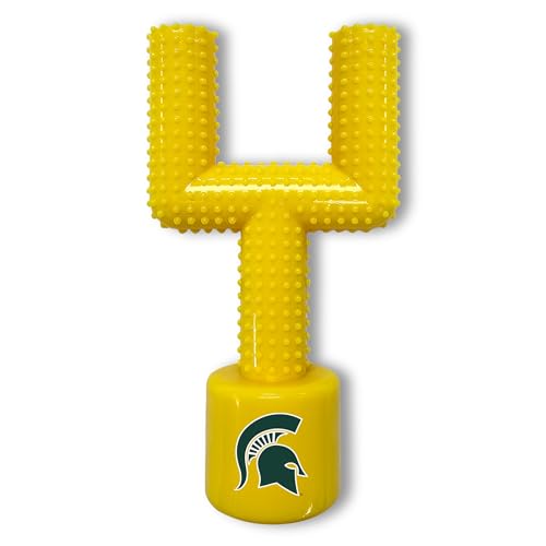 NCAA Michigan State Spartans Mega-Chew Hard Nylon Bacon-Flavored Dog Bone Footb…