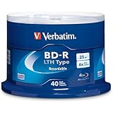 Verbatim 25GB 6x Blu-ray Single-Layer Recordable Disc BD-R LTH Low to High, 40 Disc Spindle FFP 97707