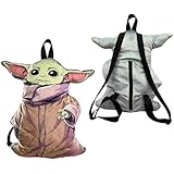 The Child Star Wars Baby Yoda 3D Shaped Plush Backpack - Collectible Baby Yoda Plush Star Wars Backpack 3D Figure Design, Movie Character Toy Knapsack, Travel Bag, Purse & Schoolbag for Kids & Adults